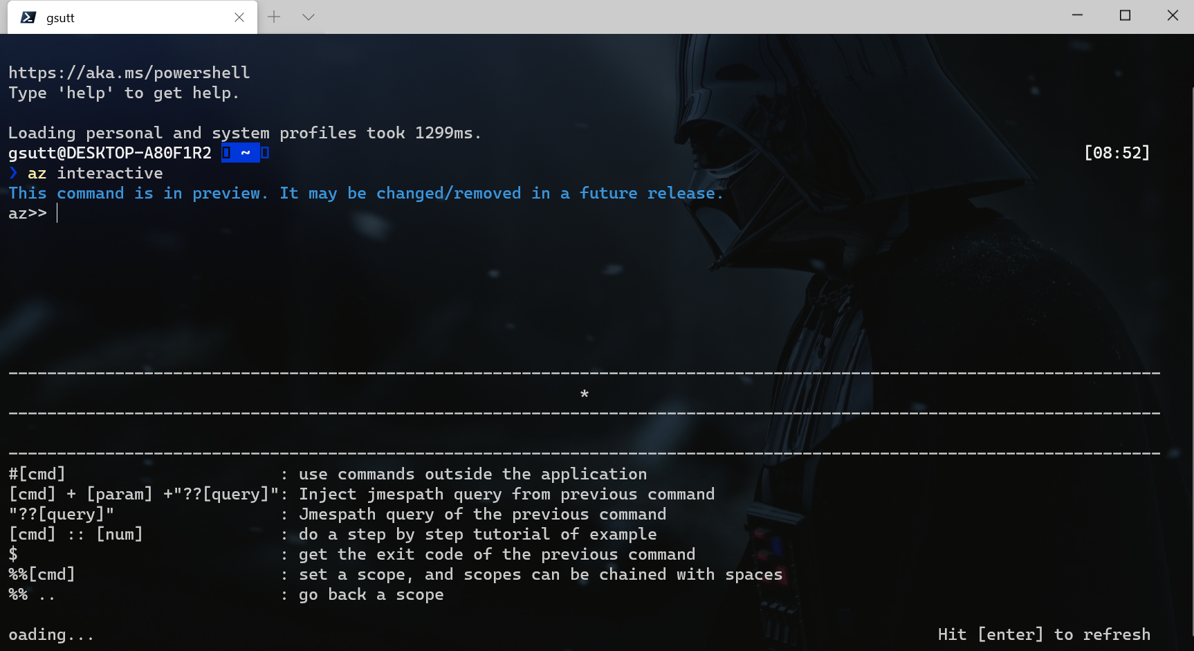 Azure CLI - Interactive Mode · Azure Greg
